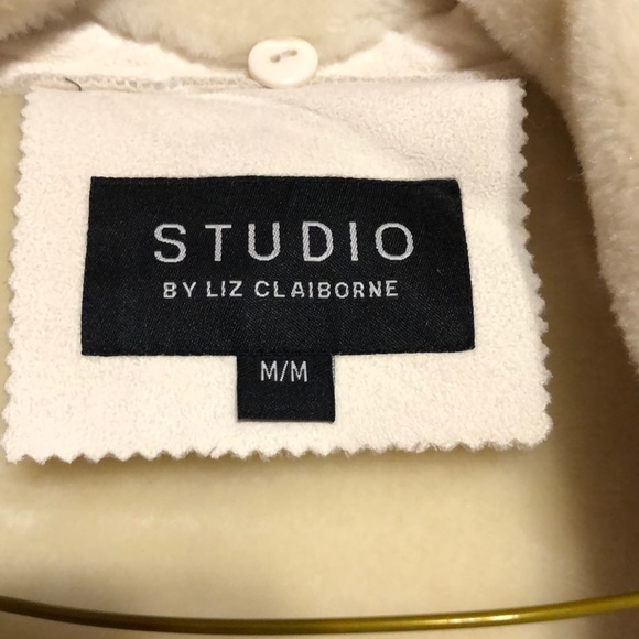 Host Pick: Cream Faux Suede Sherpa Coat - Picture 5 of 6